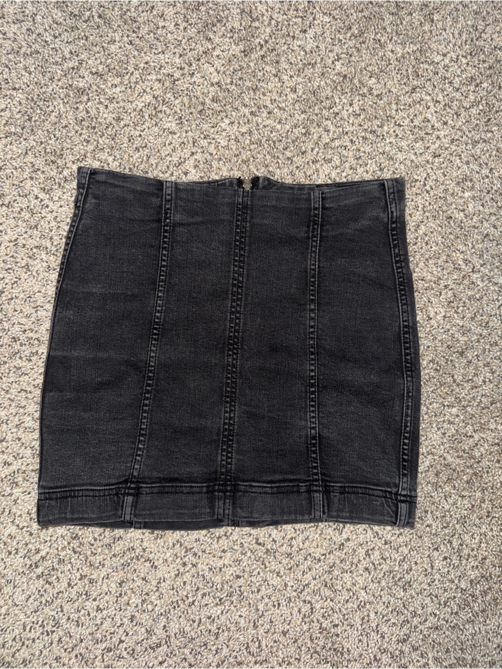 Free People Black Denim Mini Skirt